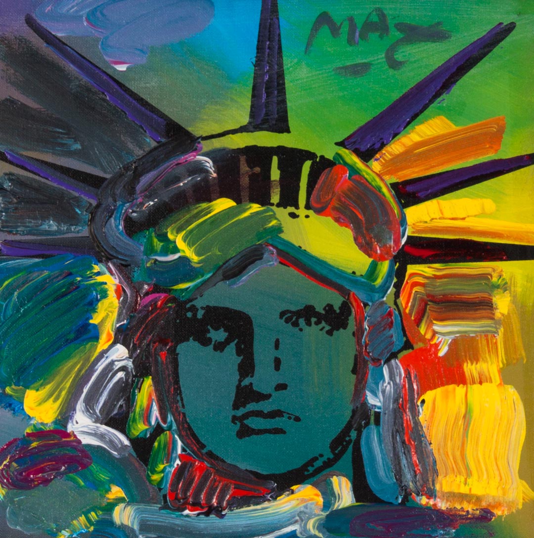 Appraisal: Peter Max Liberty Head acrylic on screenprint German American b