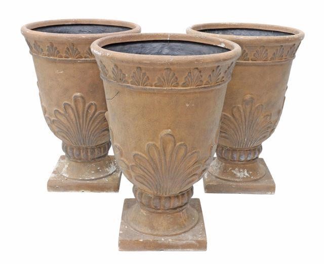 Appraisal: lot of Large cast resin garden planters th c in