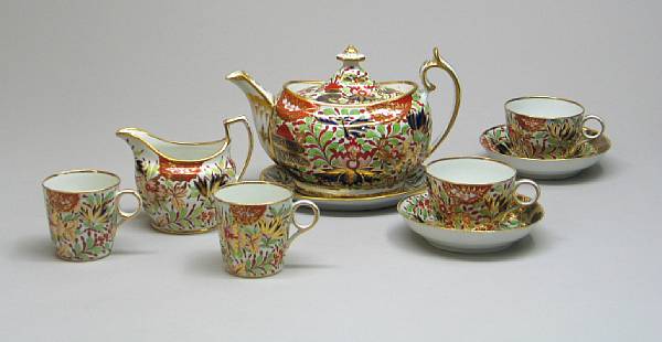 Appraisal: A Chamberlains Worcester porcelain tea service in the thumb and