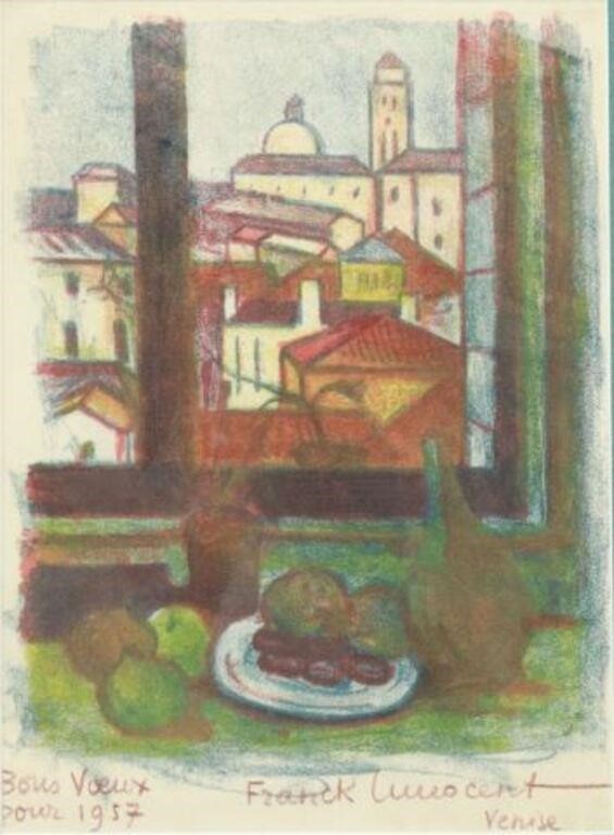 Appraisal: Framed color lithograph on paper Still Life with Fruit on