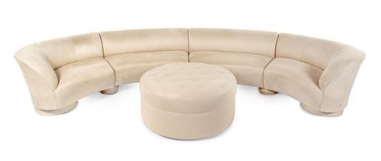 Appraisal: Vladimir Kagan American - Sectional Sofa with Ottoman Vladimir Kagan