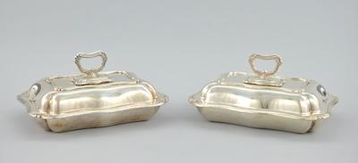 Appraisal: A Pair of Edwardian Silver Covered Serving Dishes by Henry