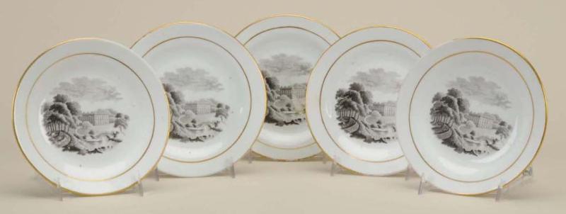 Appraisal: Lot of French Porcelain Plates Description th Century Black transfer