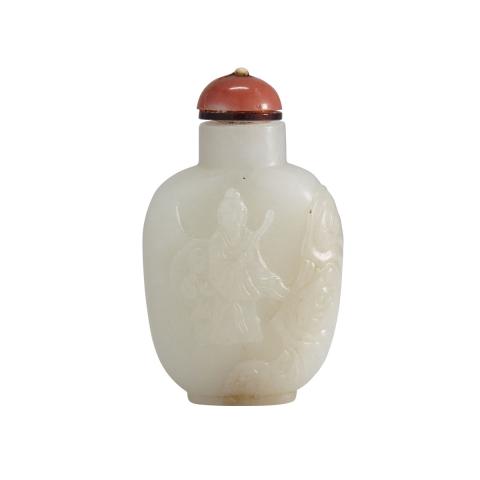 Appraisal: A White Jade Snuff Bottle th Century Of an even