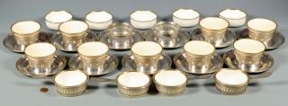 Appraisal: Sterling Cup Holders w Porcelain Liners st group Set of