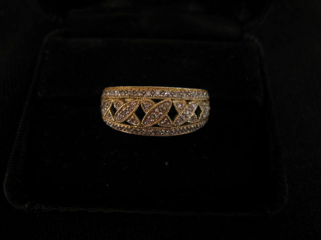 Appraisal: Diamond Ring fancy openwork design with diamonds throughout k yellow