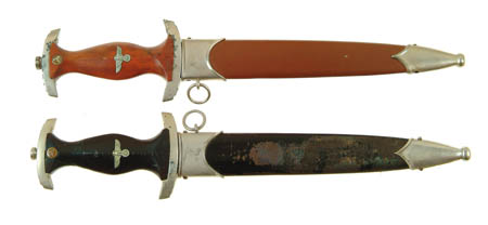 Appraisal: LOT OF SA CORPS DRESS DAGGERS Brown handle with brown