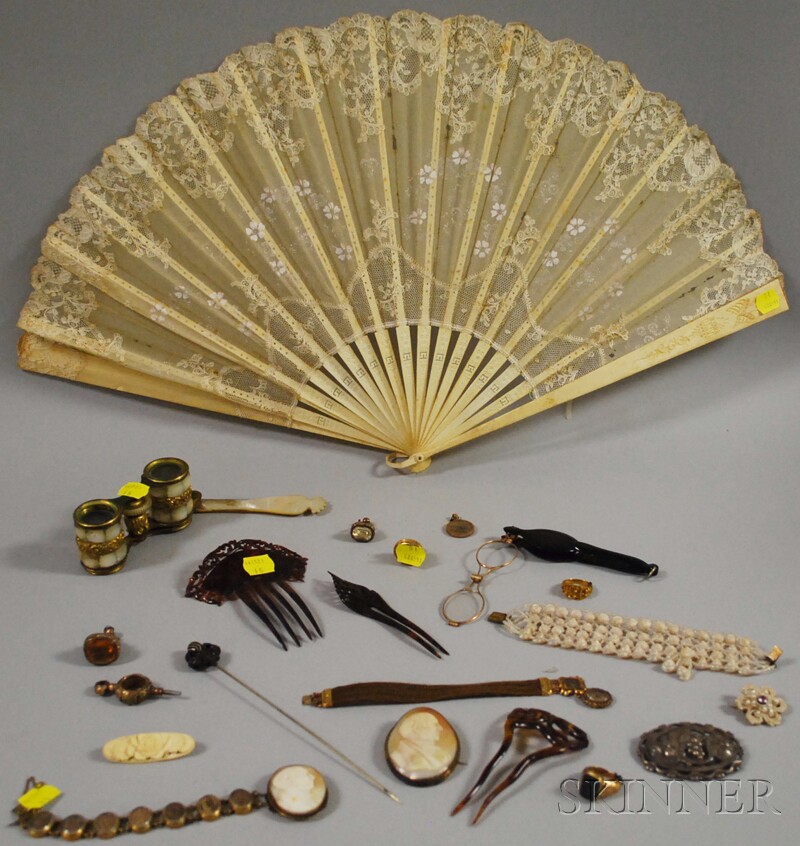 Appraisal: Group of Victorian Jewelry and Accessories including tortoiseshell combs hairwork