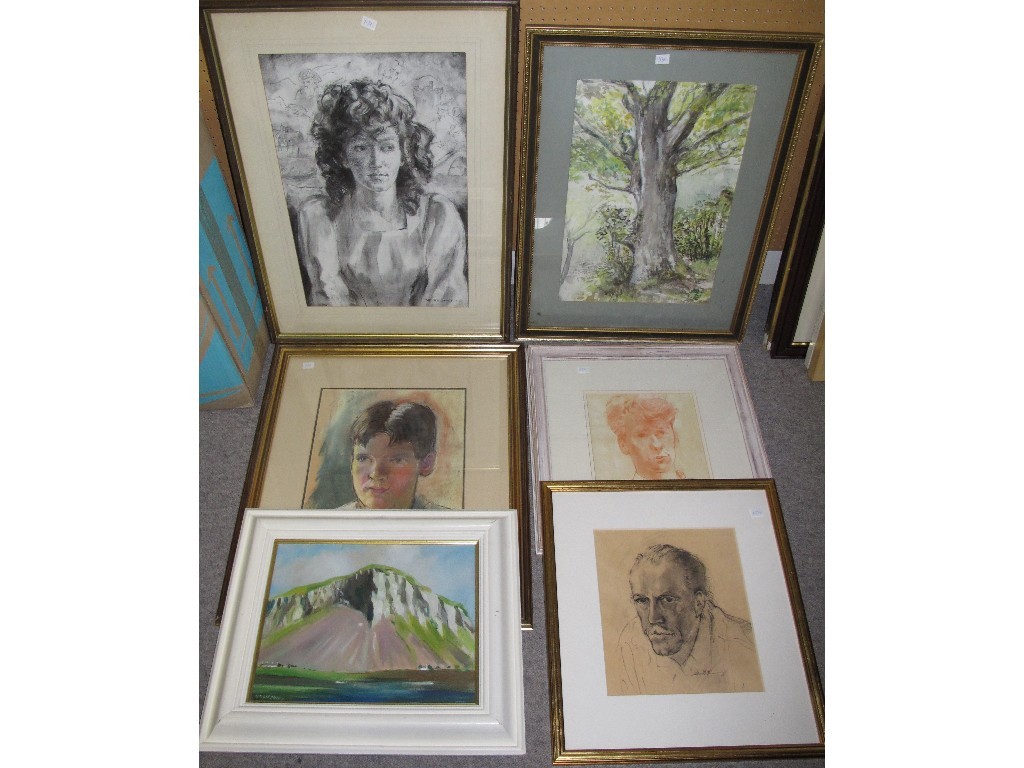 Appraisal: IAN McILHENNY Lot comprising four drawings one watercolour and one