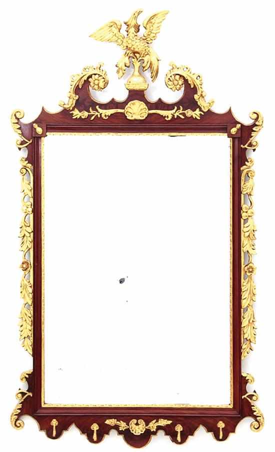 Appraisal: Chippendale style carved and gilt mahogany mirror Baltimore late th