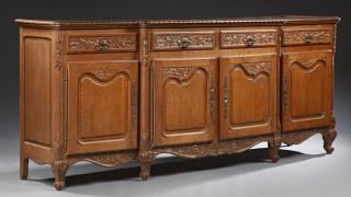 Appraisal: French Louis XV Style Carved Oak Sideboard early th c