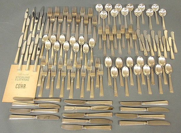 Appraisal: - Danish sterling silver flatware service by Cohr TI each