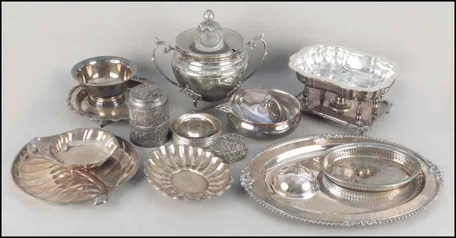 Appraisal: COLLECTION OF SILVER PLATE SERVING ARTICLES Comprised of a tureen