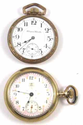 Appraisal: TWO HAMPDEN OPENFACE POCKET WATCHES series VII size grade jewels