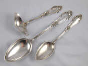 Appraisal: Three matching German assay silver rococo serving pieces a tablespoon