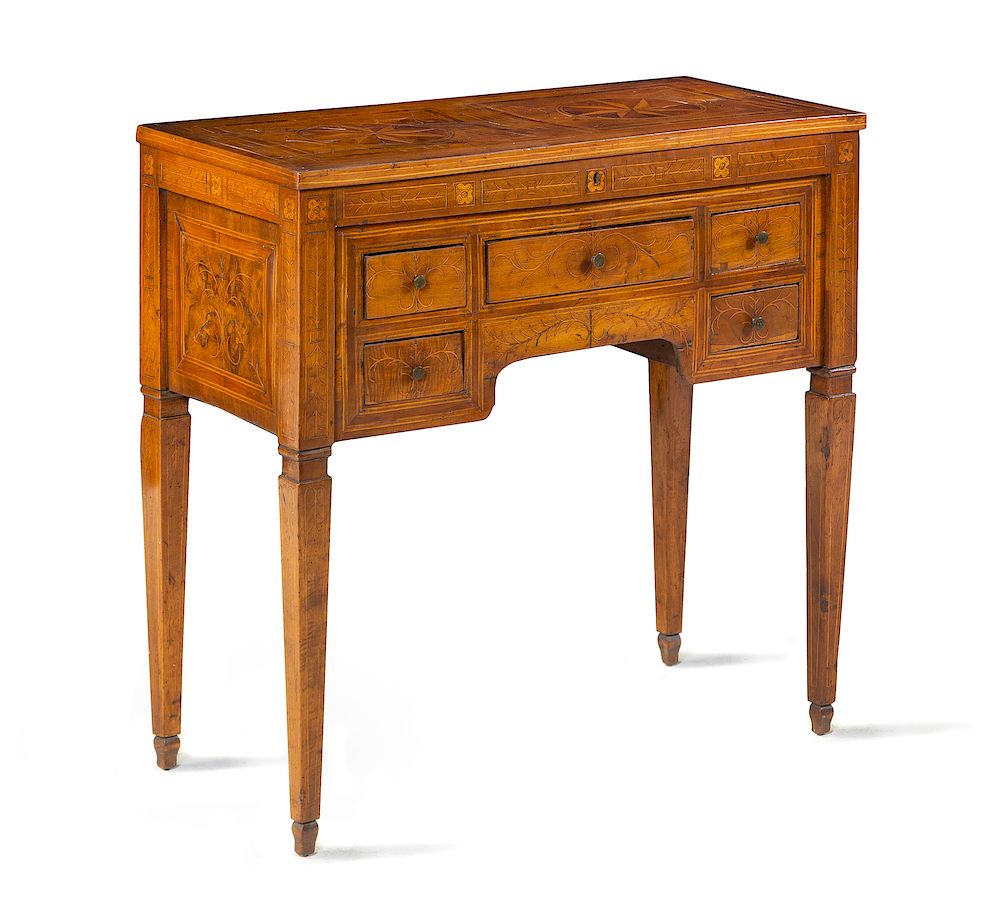 Appraisal: An Italian Marquetry Dressing Table An Italian Marquetry Dressing Table