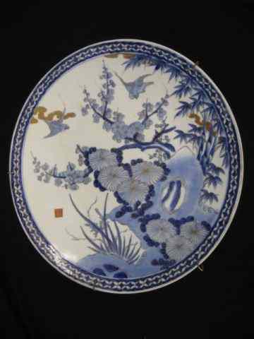 Appraisal: Japanese Imari Porcelain Charger elaborate bird foliage design trimmed in