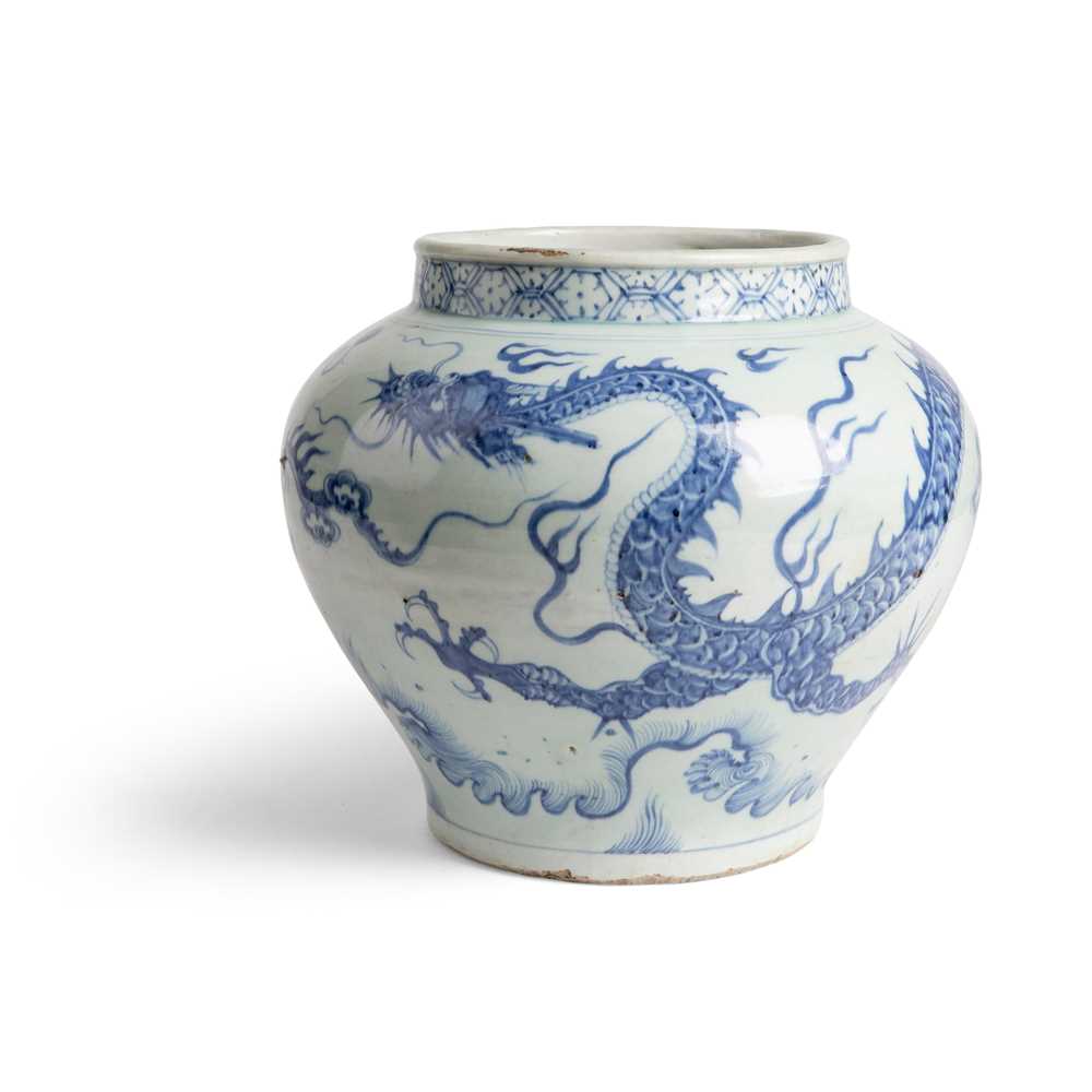 Appraisal: LARGE BLUE AND WHITE 'DRAGON' JAR MING DYNASTY OR LATER