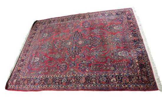 Appraisal: ORIENTAL RUG First half th century Sarouk Burgundy ground Added