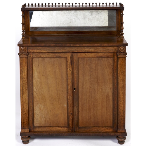 Appraisal: A William IV rosewood veneered chiffonier c the top with