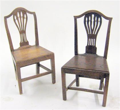 Appraisal: Assembled set of ten English provincial oak dining chairs Each