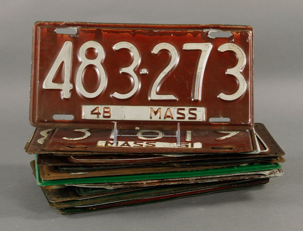 Appraisal: - Vintage MA and NH License Plates Lot of twenty