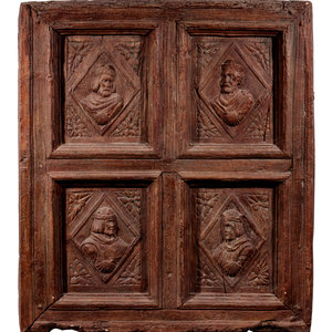 Appraisal: A Continental Terra Cotta Panel Cast from a Cabinet Door