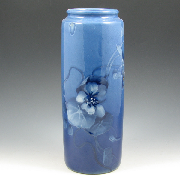 Appraisal: Weller Blue Louwelsa Floral Vase Weller Blue Louwelsa vase with