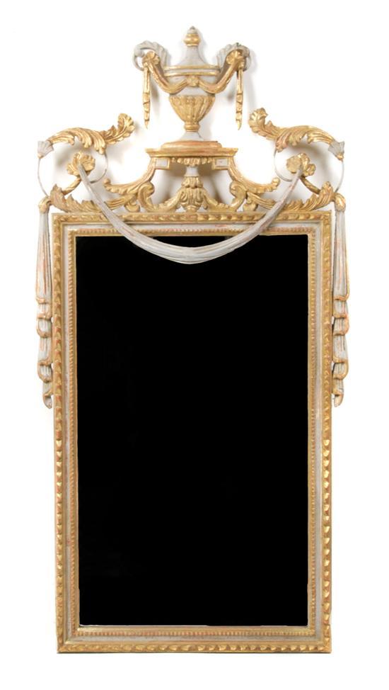 Appraisal: n Italian Neoclassical Style Painted and Parcel Gilt Mirror having