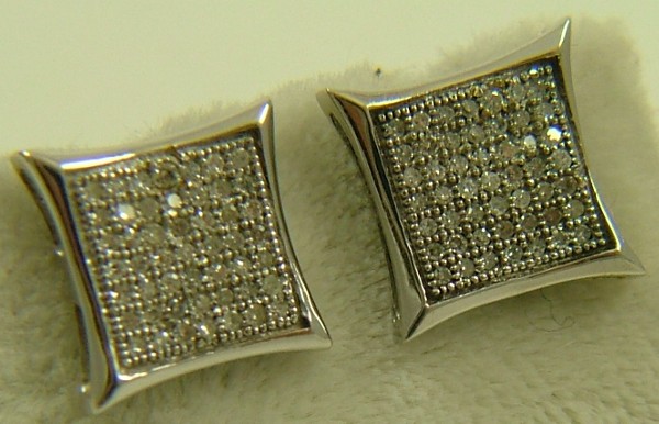 Appraisal: PAIR OF DIAMOND AND FOURTEEN KARAT GOLD EARRINGS each with