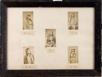 Appraisal: FIVE PORTRAITS OF UTE BRAVES Mounted on paper in a