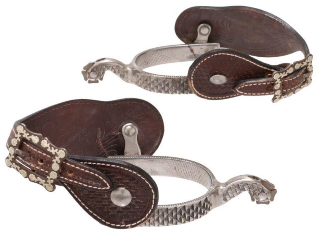 Appraisal: pair Western cowboy rasp spurs TNT Tommy N Thompson steel