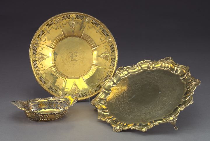 Appraisal: Alvin Pierced and Embossed Silver-Gilt Pastry Dish in the Adam