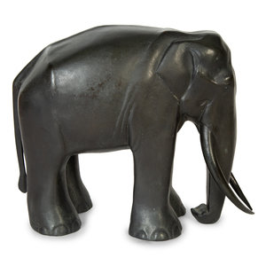 Appraisal: Marcel Lemar French - Elephant patinated bronze bearing the incised