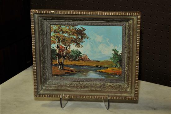 Appraisal: LANDSCAPE PAINTING SIGNED HEYER AMERICAN OR EUROPEAN TH CENTURY Oil