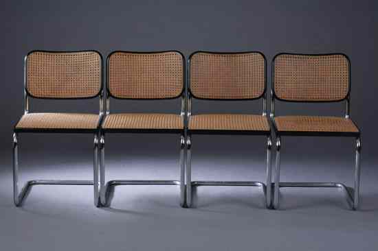 Appraisal: SET SIX MARCEL BREUER CHROME ''CESCA'' SIDE CHAIRS Designed by