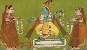 Appraisal: An Indian Miniature Painting Mandi School th century depicting Krishna