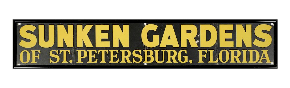 Appraisal: ST PETERSBURG Vintage Sunken Gardens Sign Vintagesign for Sunken Gardens