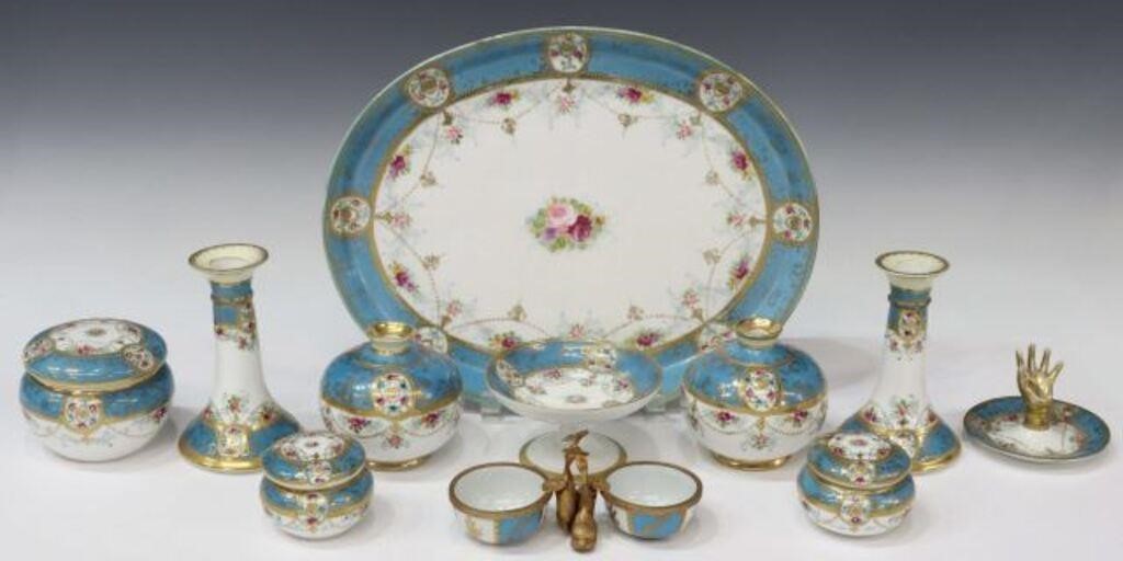 Appraisal: lot of Porcelain including piece Nippon vanity table set retailed