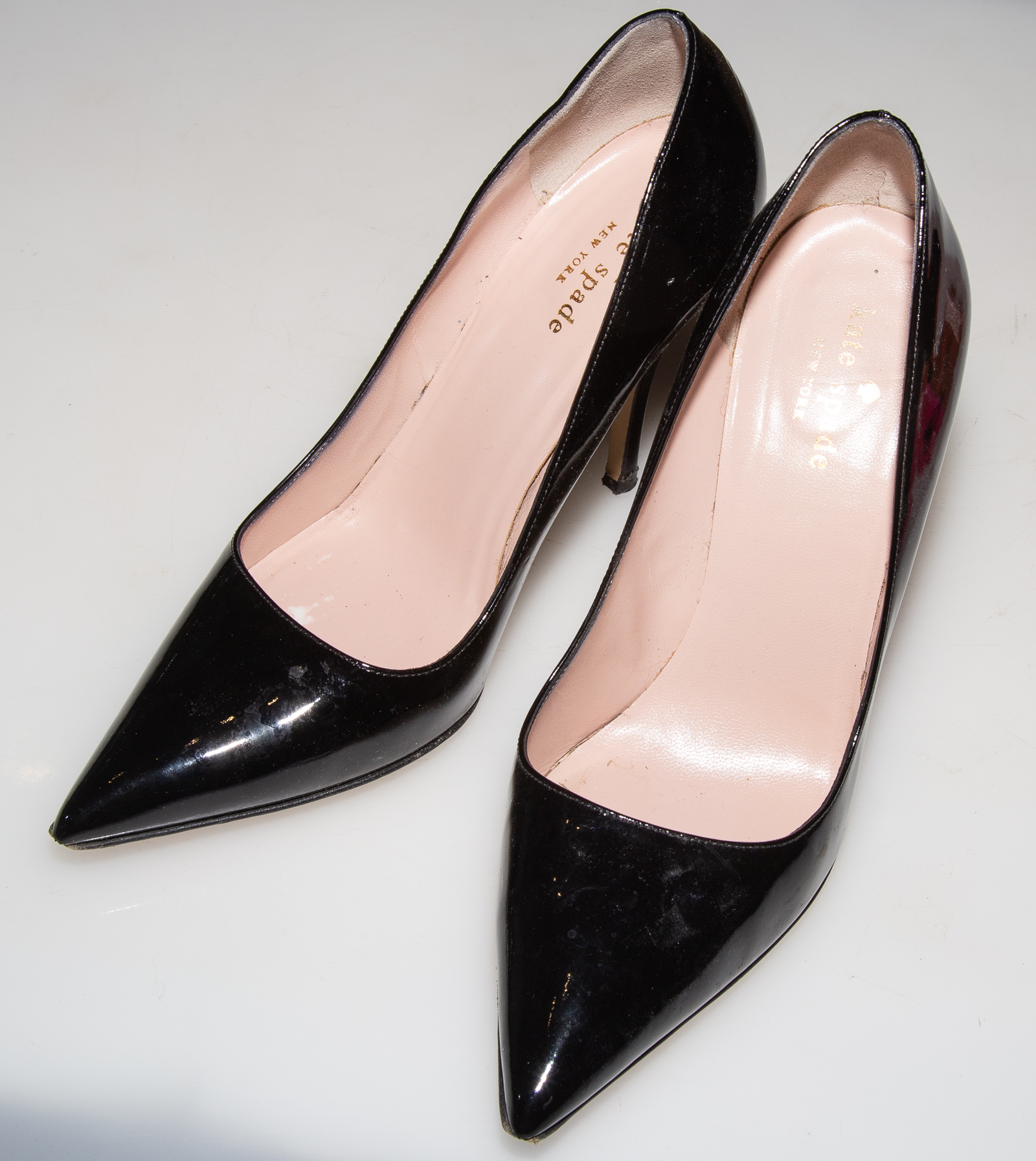 Appraisal: PAIR KATE SPADE BLACK PATENT LEATHER HEELS size