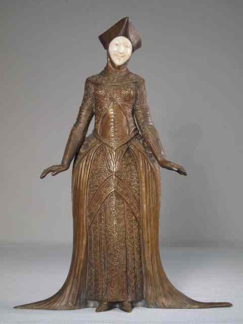 Appraisal: Bronze Erte style Renaissance figure The bronze is slightly tinted