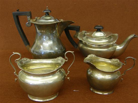 Appraisal: Matched four piece silver tea service Teapot water jug cream