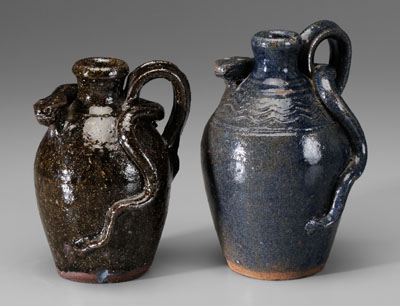 Appraisal: Two B B Craig snake jugs Burlon Craig Lincoln County