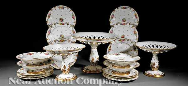 Appraisal: An Edouard Honor Paris Polychrome and Gilt-Decorated Porcelain Dinner Service