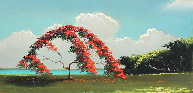 Appraisal: NEWTON Sam American th Century Florida Highwaymen Royal Poinciana at