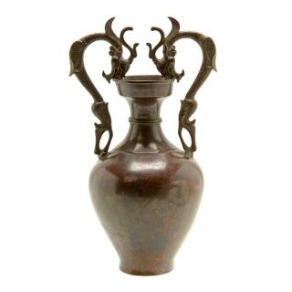 Appraisal: A Bronze Handled Vase cm A Bronze Handled Vase The