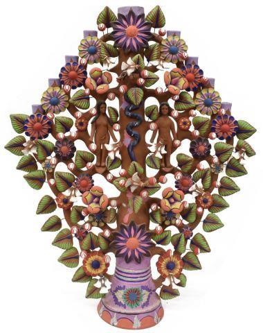 Appraisal: Larbe Arboles de la Vida tree of life candelabrum altarpiece