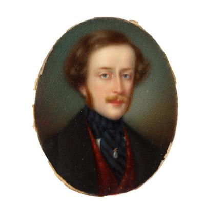 Appraisal: th Century English School Portrait Miniature of a Gentleman head