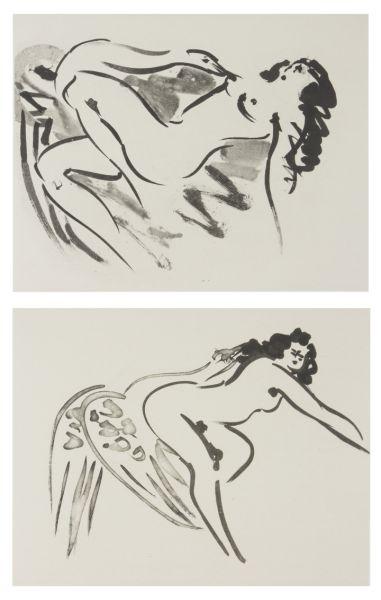 Appraisal: Two Drypoint Etchings by Reuben Nakian NY CT - both