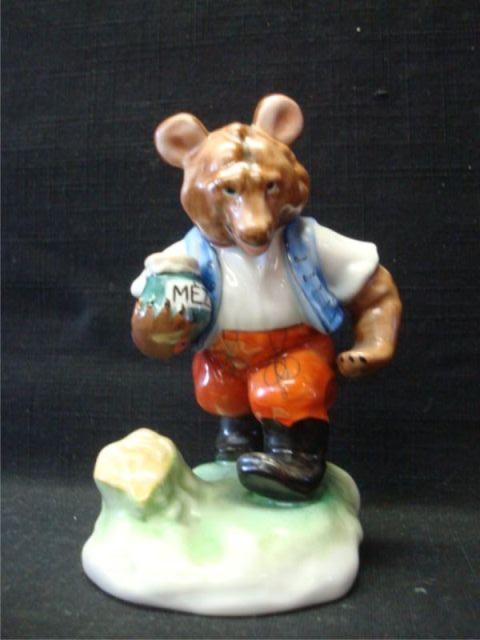 Appraisal: HEREND porcelain bear holding honey jar From a Brooklyn NY